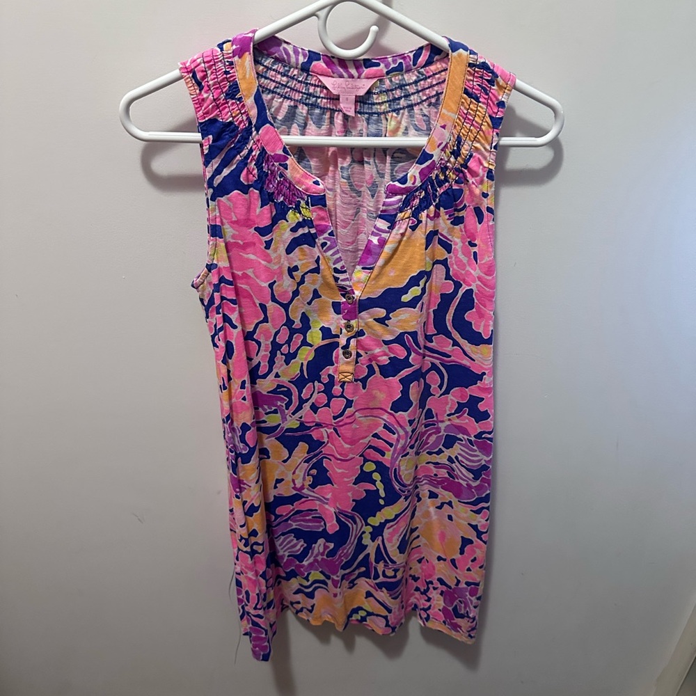 Lilly Pulitzer Pink and Blue Patterned Top